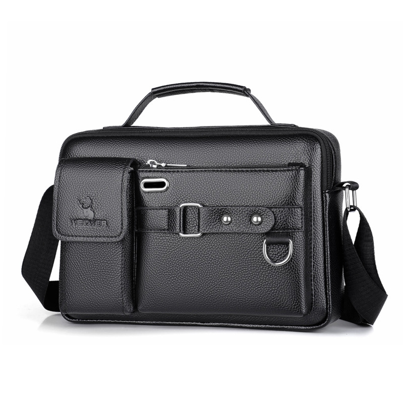 Leather Work Bag Men - 브랜드 남자 숄더 가방 Pu 가죽