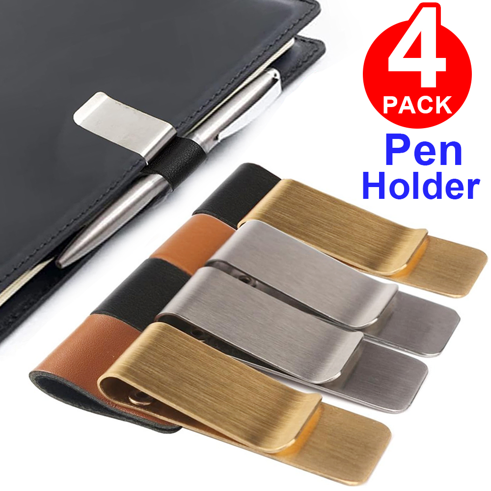 Leather Work Notepad - 수제 가죽 황동 스테인리스 펜 홀더
