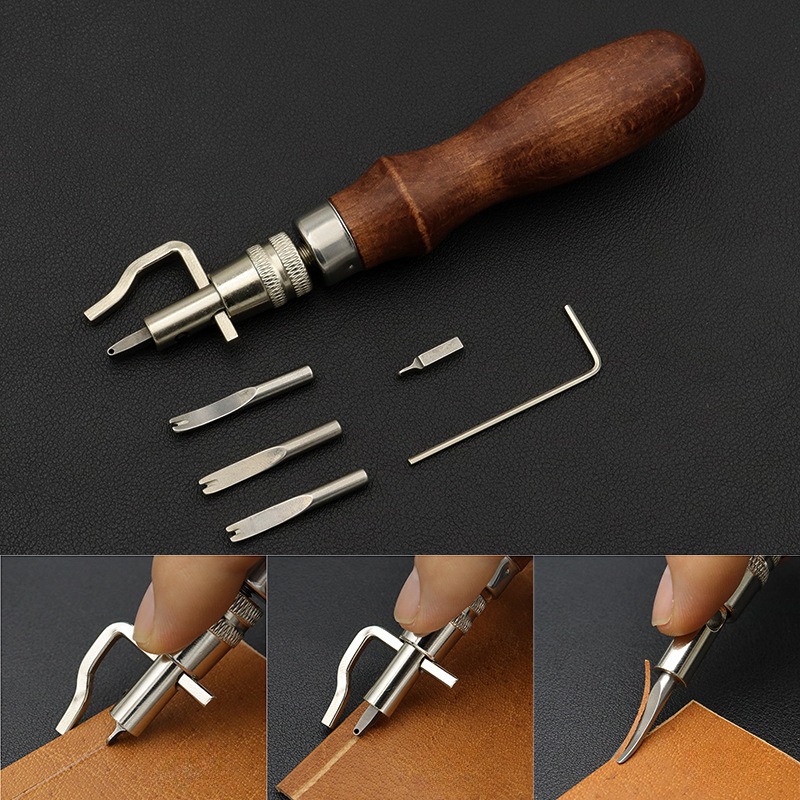 Leatherwork Edge Beveler - 7 in 1 프로 조절식 가죽