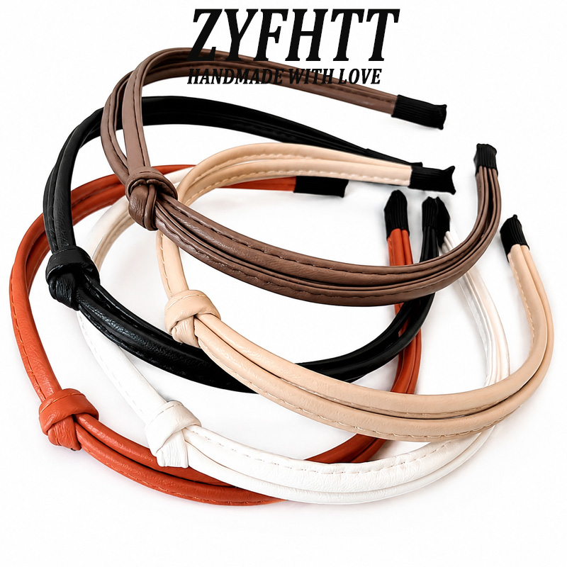 Leatherwork Pony - 1/5pcs ZYFHTT 여성용 PU 가죽 머리띠