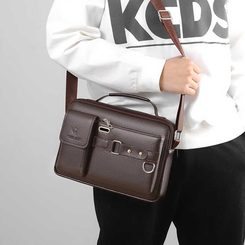 브랜드 남자 숄더 가방 Pu 가죽 비즈니스 메신저 가방 - Leather Work Bag Men 리뷰 및 가격