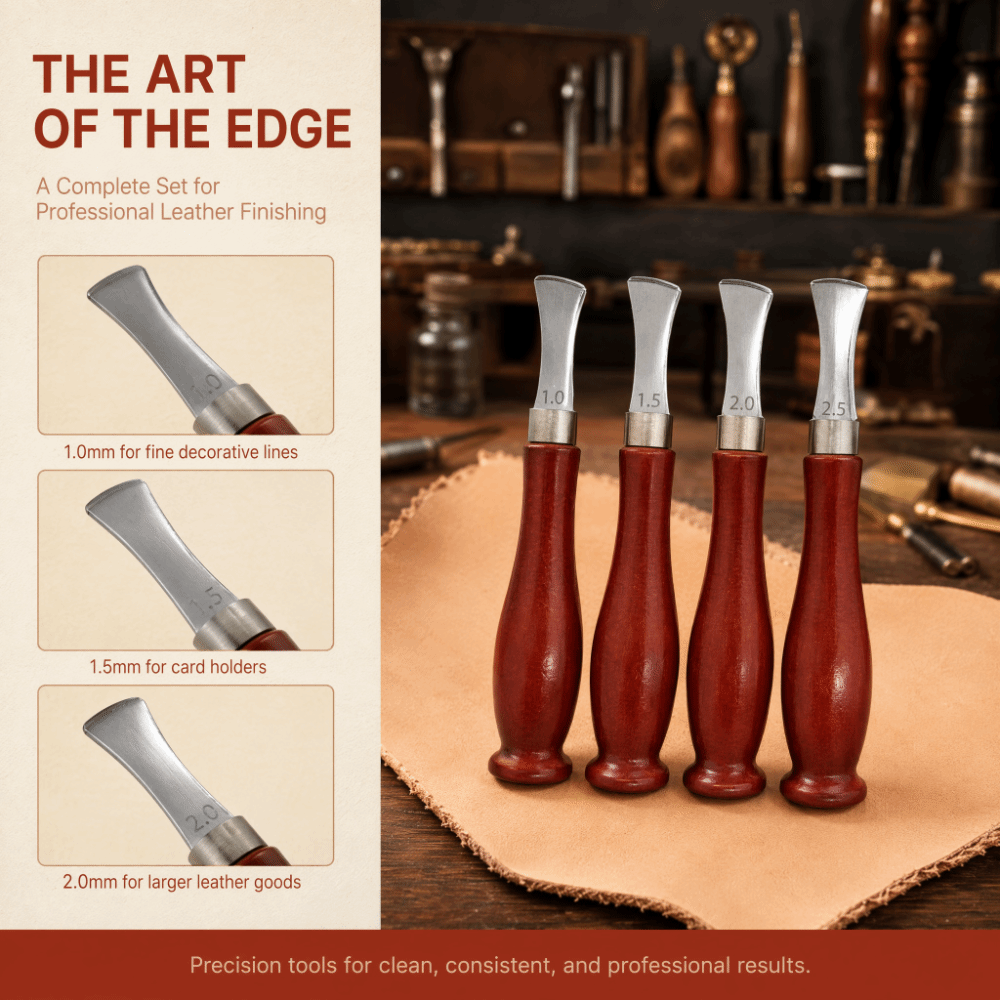 4개입 정밀 베벨러 가죽 모서리 주름잡이 부드러운 나무 - Leatherwork Edge Beveler 리뷰 및 가격
