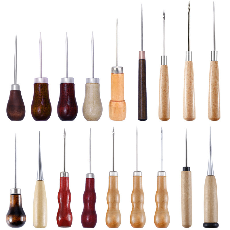 가죽 구멍 뚫는 도구 나무 손잡이 구멍 뚫는 도구 가죽 - Leatherwork Awl 리뷰 및 가격