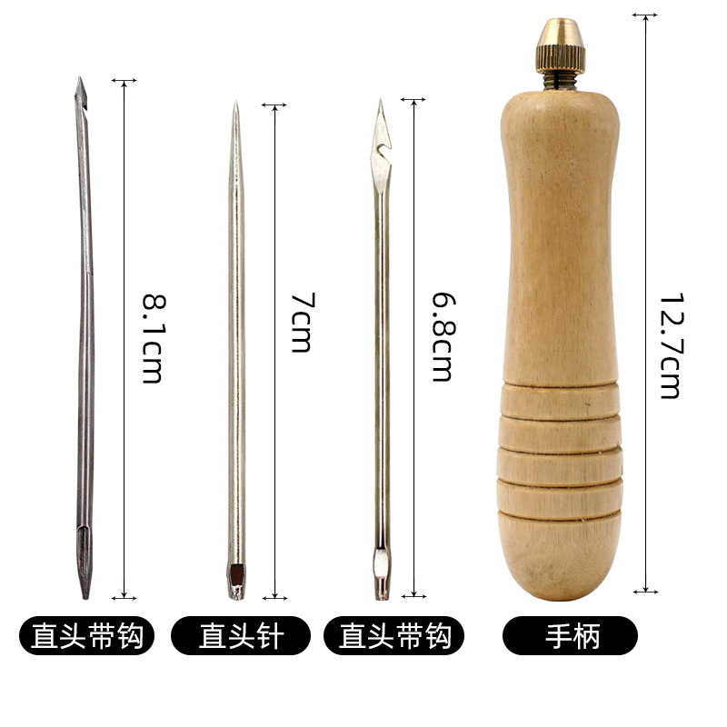 1세트 DIY 가죽 바느질용 아울 바늘 세트 (나무 손 - Leatherwork Awl 리뷰 및 가격