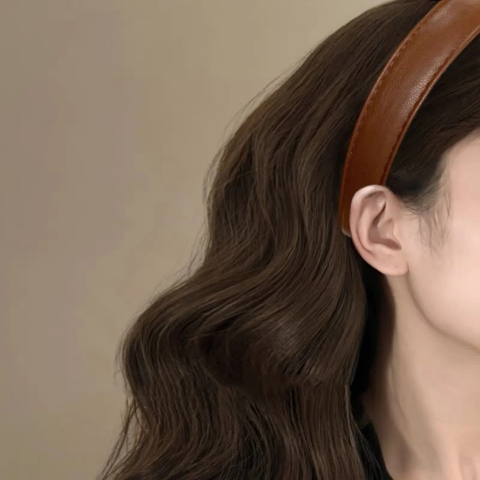 1Pc 레트로 와인 레드 가죽 머리띠 고급 헤어밴드 새 - Leatherwork Rings 리뷰 및 가격