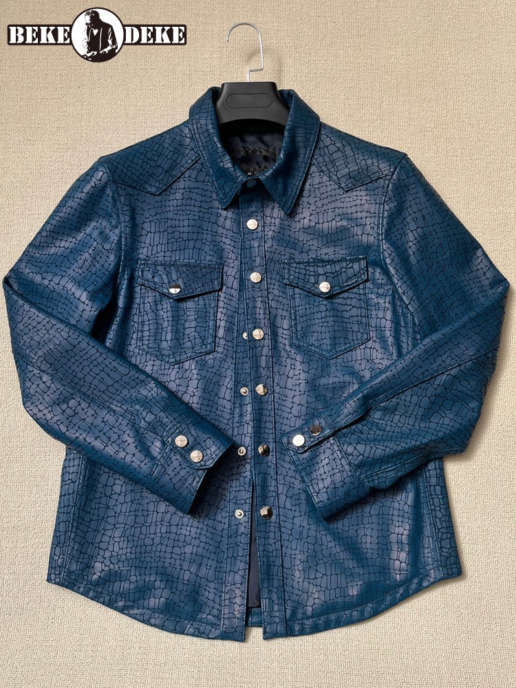 남성용 봄 크로커다일 패턴 리얼 양가죽 정품 가죽 자켓 - Leatherwork Free Patterns 리뷰 및 가격