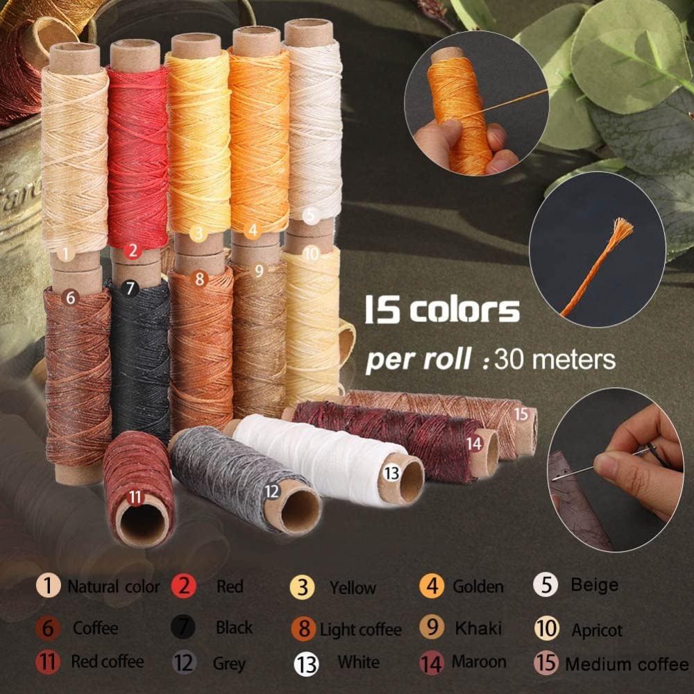 가죽 작업 도구 실용적인 가죽 공예 키트 (왁스 처리된 - Leatherwork Or Leathercraft 리뷰 및 가격