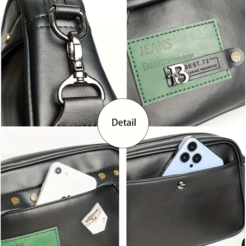 젊은 남성을 위한 스트리트 트렌디 숄더백 패션 PU 가 - Leather Work Bag Men 리뷰 및 가격