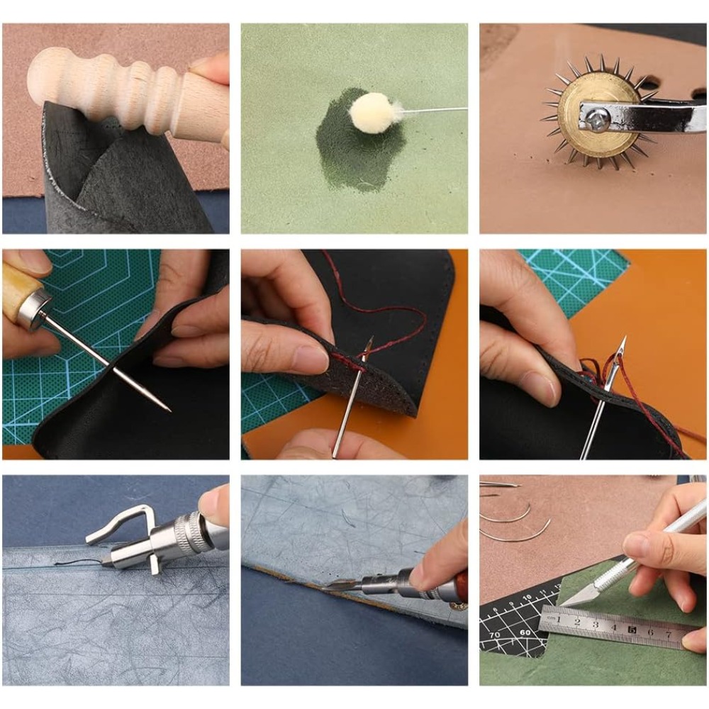 가죽 공예 도구 세트, 초보자 및 성인용 선반코팅 실, - Leatherwork Or Leathercraft 리뷰 및 가격